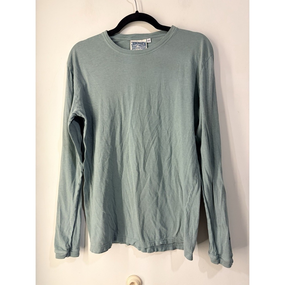 Jungmaven American Made Hemp Organic Cotton LS Tee Medium Green USA Shirt